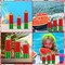 3 Pcs Watermelon Table Decor Watermelon Tiered Tray Decor Wood Summer Block Sign Rustic Farmhouse Wooden Tabletop Centerpieces for Summer Decorations Home Shelf Kitchen Office Desk Party